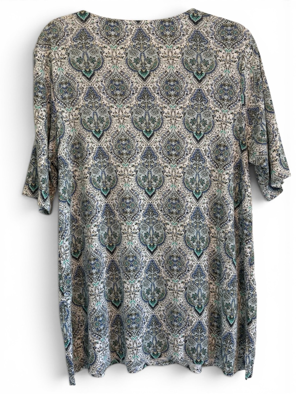 J. Jill Pima Slub Scoop Neck Side Slit Tee Size Large - Picture 3 of 9